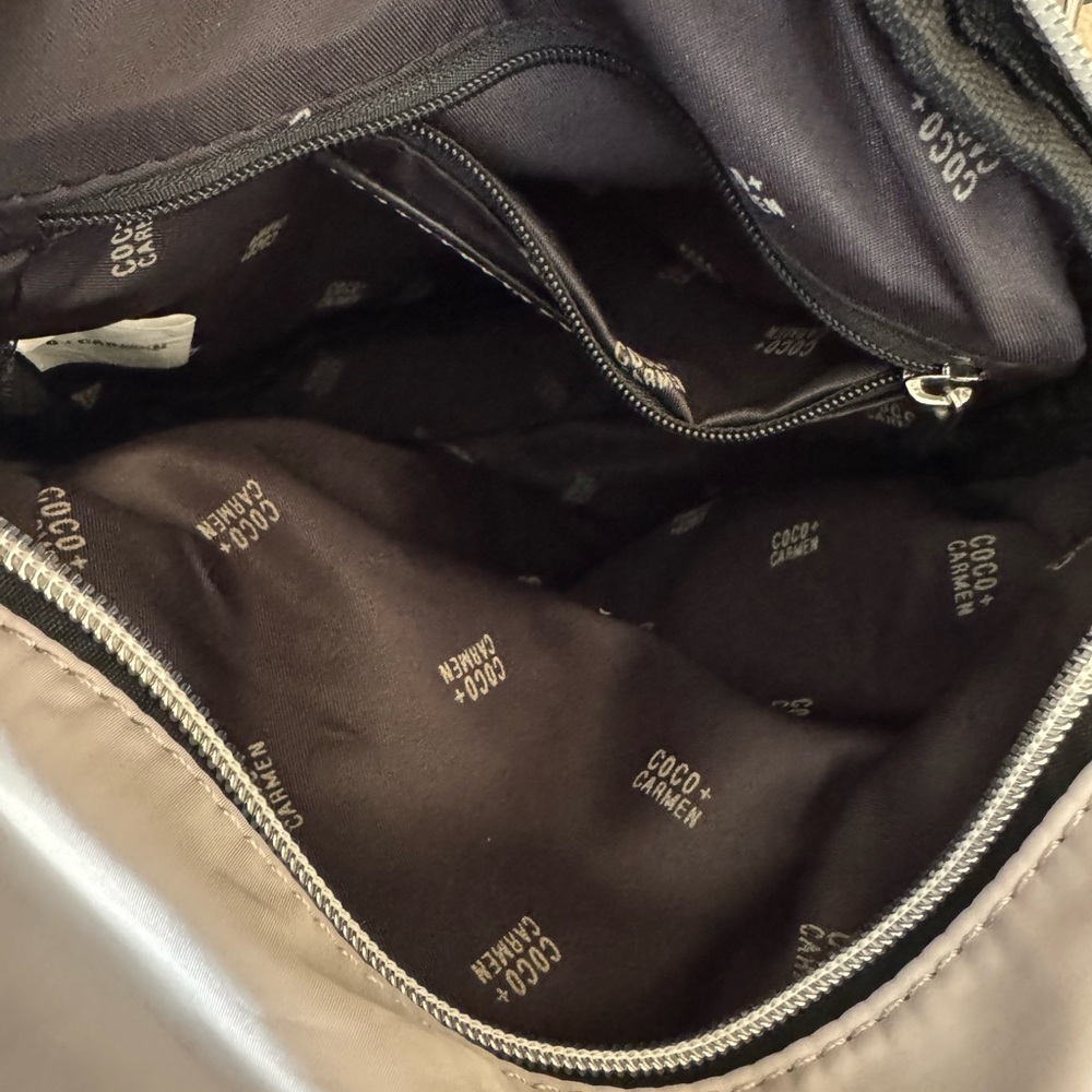 Coco + Carmen Light Gray Mini Backpack with Front Zip Pockets - Picture 7 of 9